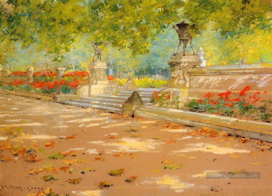 Terrasse Prospect Parc William Merritt Chase Paysage impressionniste Peintures à l'huile